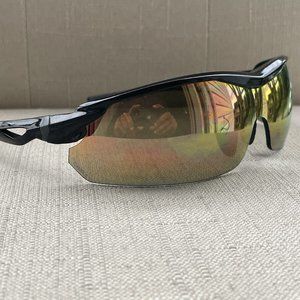Crossfire Men Sunglasses Mirror Lenses Wrap Eyewear Shades